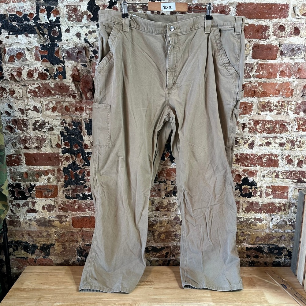Carhartt Mens Carpenter Pants Loose Dungaree Fit B151 Tan 42x34 Work Grunge
